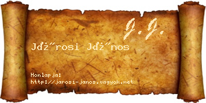 Járosi János névjegykártya