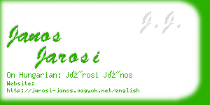 janos jarosi business card